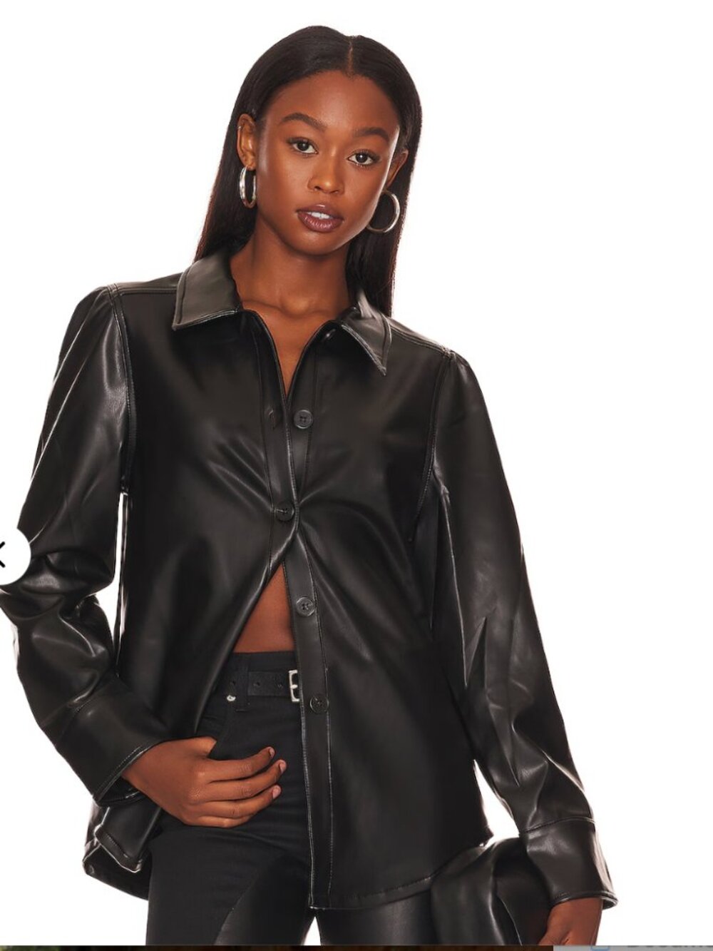 NWOT Babe Vegan Leather Button Up Michael Stars